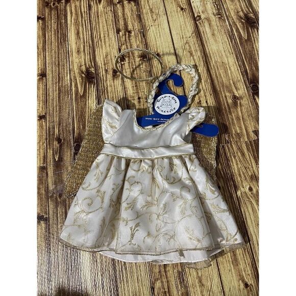 Build-A-Bear Other - Build A Bear BAB Workshop Ivory Angel Outfit Sparkle Satin Head Band Halo